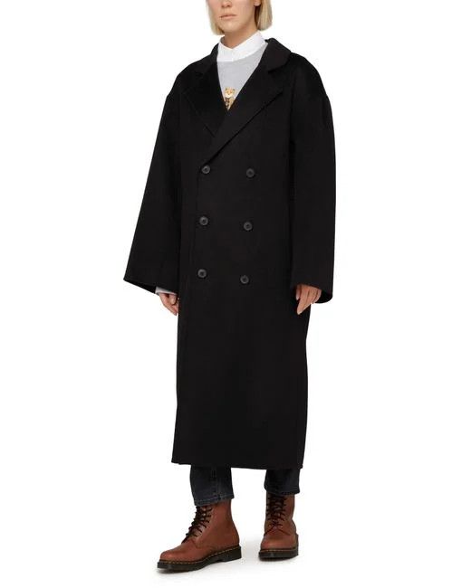 Loulou de Saison o1s22i1n1024 Long Wool Cashmere Coat in Black Size M / US 6-8 / IT 42-44 - 5 Thumbnail