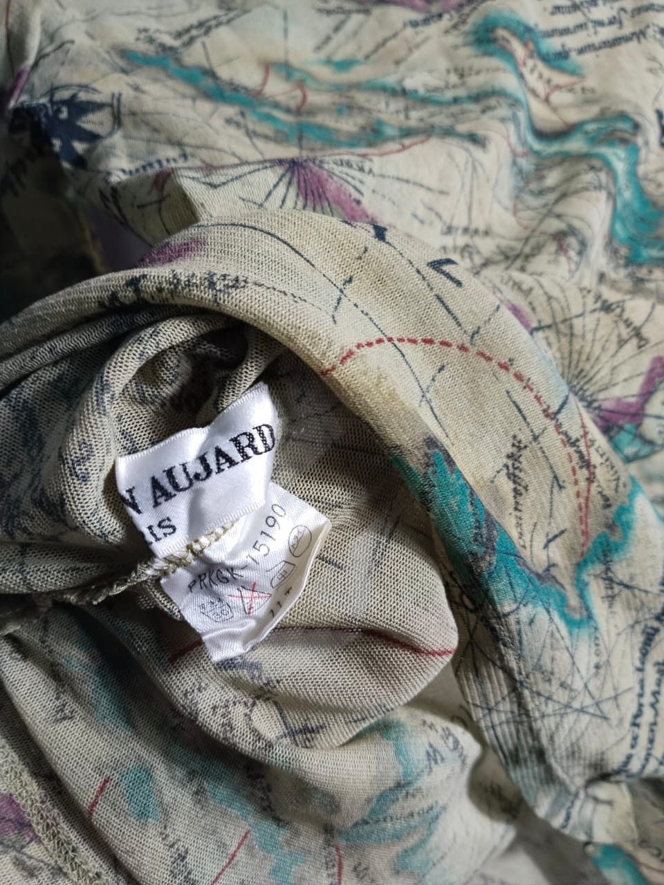 Jean Paul Gaultier 1990s christian audjard atlas print transparent shirt Size S / US 4 / IT 40 - 3 Thumbnail