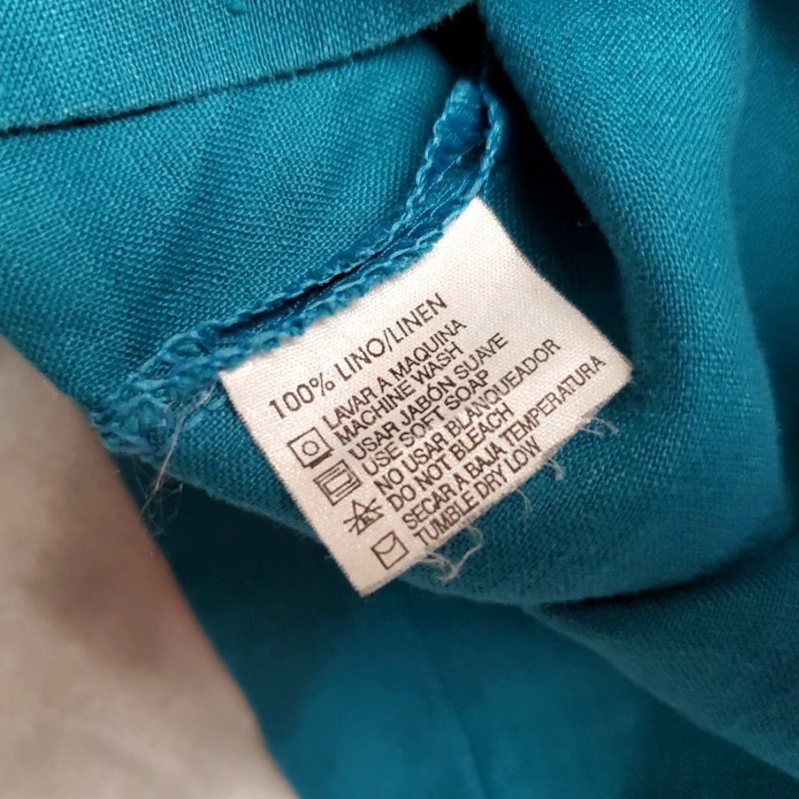 Cubavera VINTAGE Salma Shirt Mens XL Teal Blue Cubavera 100% Linen Retro Guayabera Shirt Mens XL Blue Casual Pockets 1960s Mens Size US XL / EU 56 / 4 - 3 Thumbnail