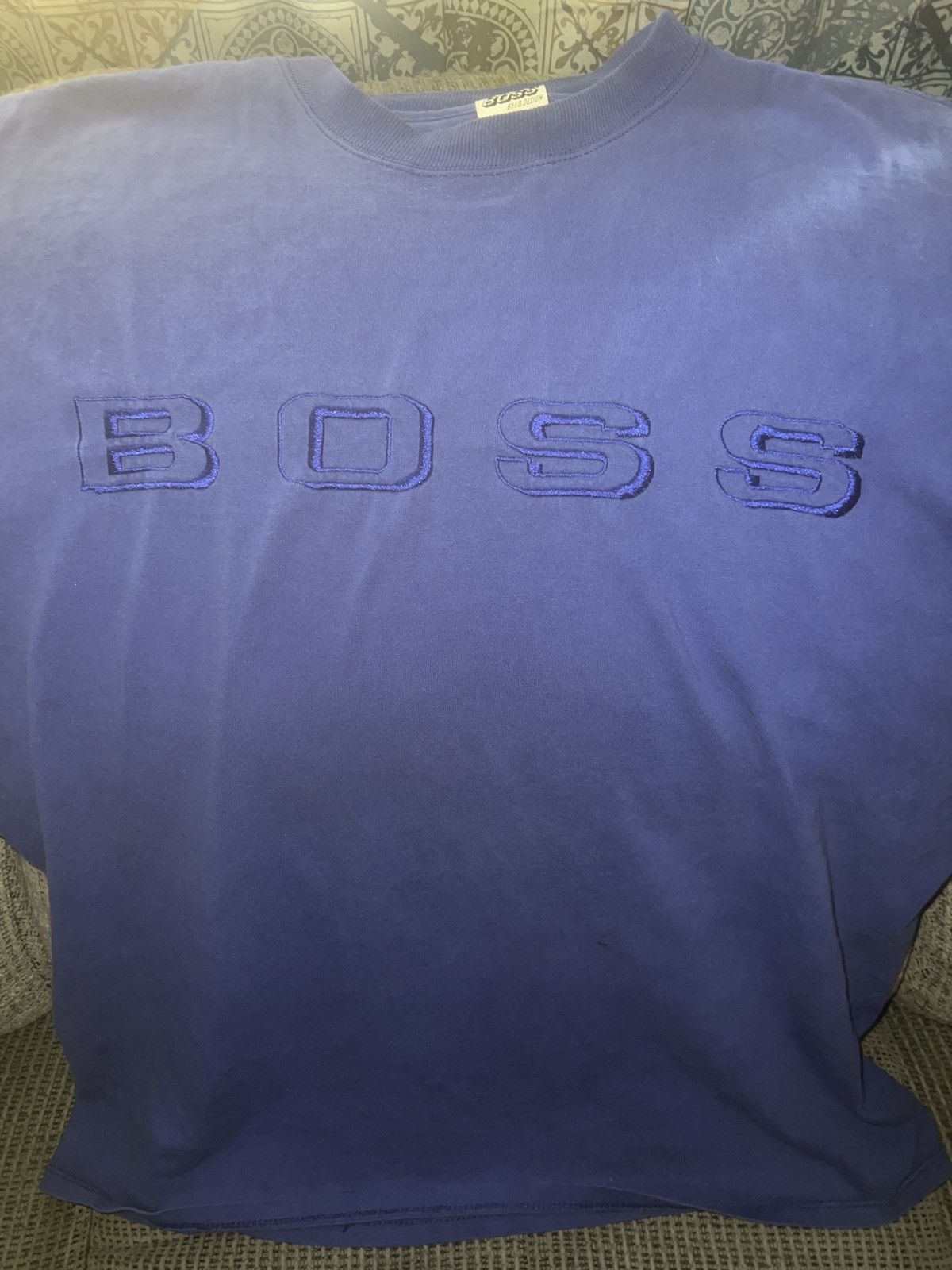 Hypebeast Boss By I.G. Design Big Spell-Out Shadow Outline Logo Tee Size US XXL / EU 58 / 5 - 2 Thumbnail