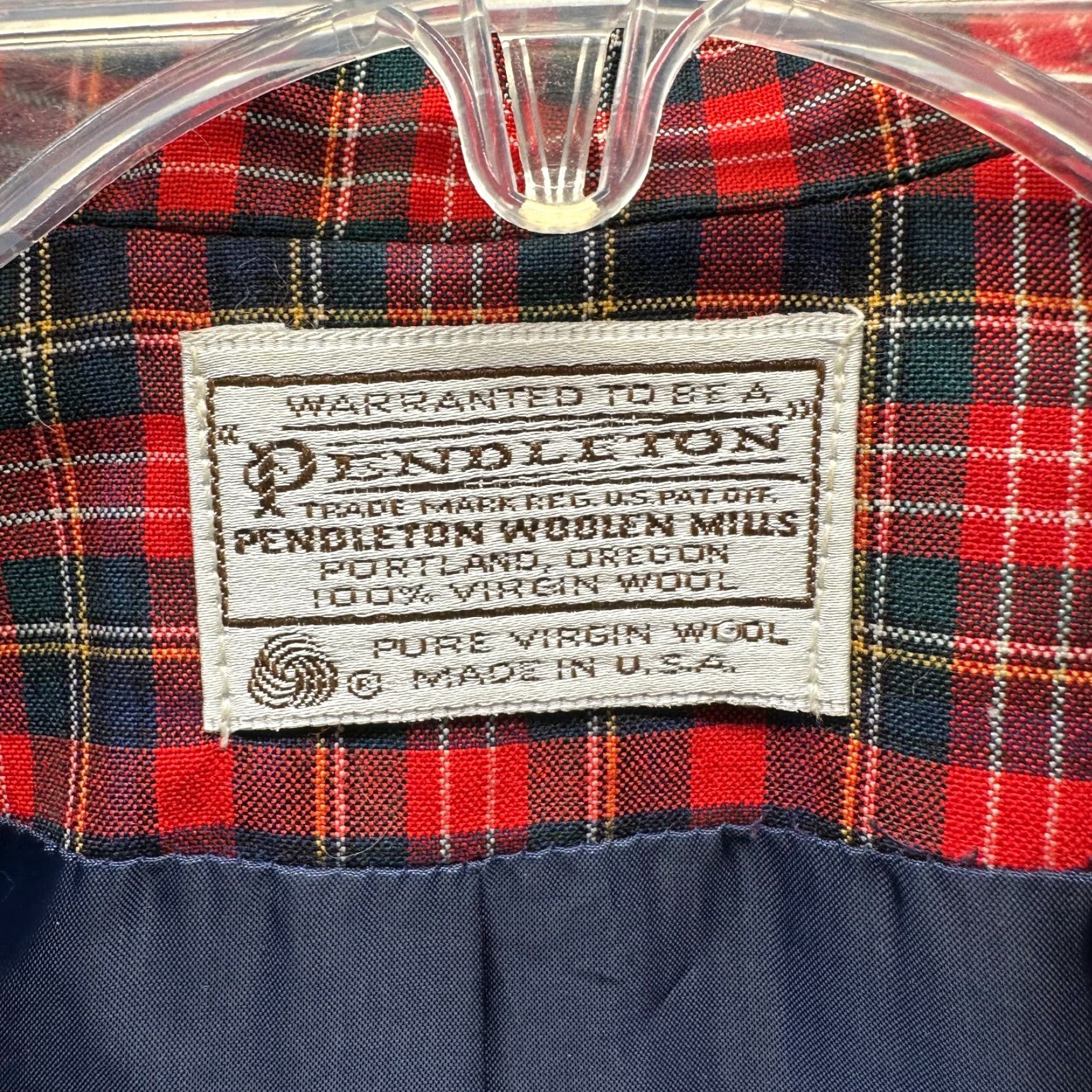 Pendleton VINTAGE Pendleton Jacket Womens Large Red Blue 100% Wool Tartan 80s Made in USA Coat Size L / US 10 / IT 46 - 3 Thumbnail