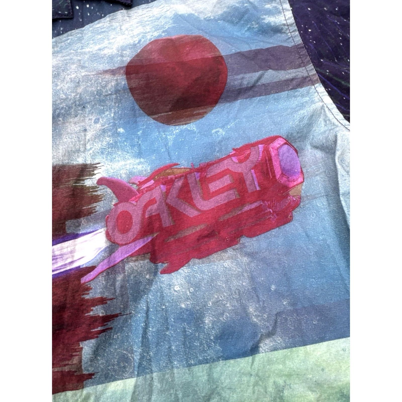 Oakley Oakley Space Surfer AOP Button Up Shirt M Mens Multicolor Polyester Blend Short Sleeve Button-Up Space 2021 FOA401851 Size US M / EU 48-50 / 2 - 4 Thumbnail