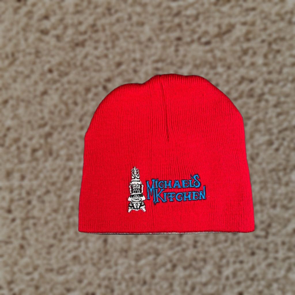 Vintage Capamerica Michael's Kitchen Beanie Toque Adult One Size Red Knit 100% Acrylic Restaurant Hat/Cap Unisex Adults Beanie Size ONE SIZE - 1 Thumbnail
