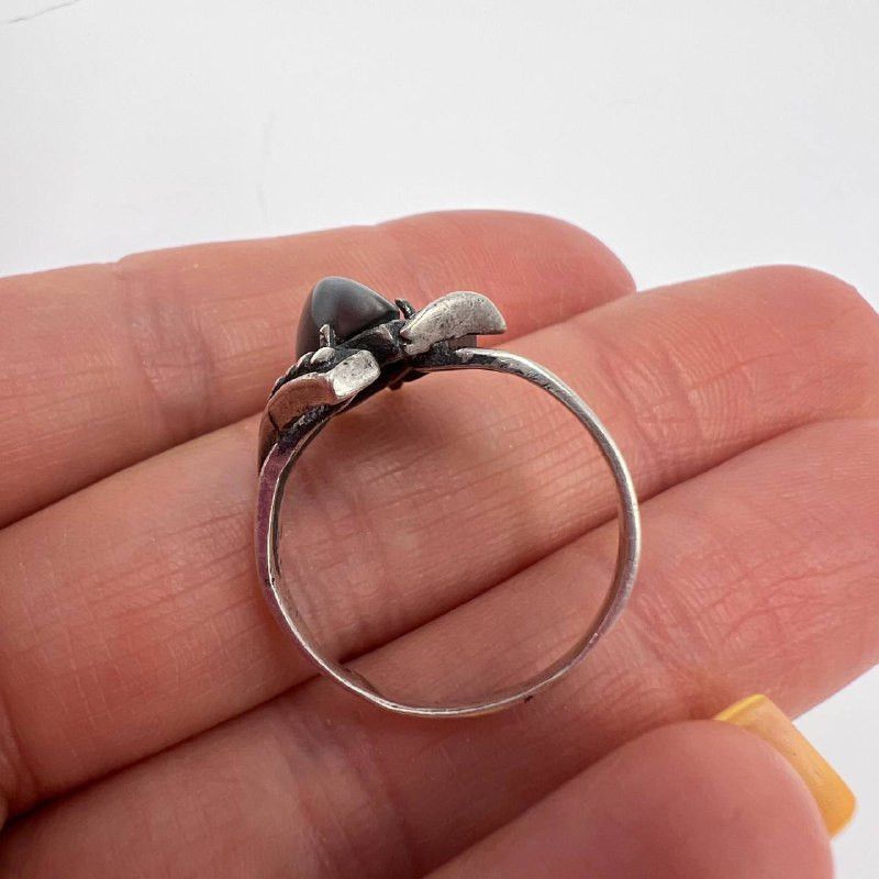 Vintage Vintage Sterling Silver 925 Ring Cat’s Eye Stone Size 8 Size ONE SIZE - 8 Thumbnail