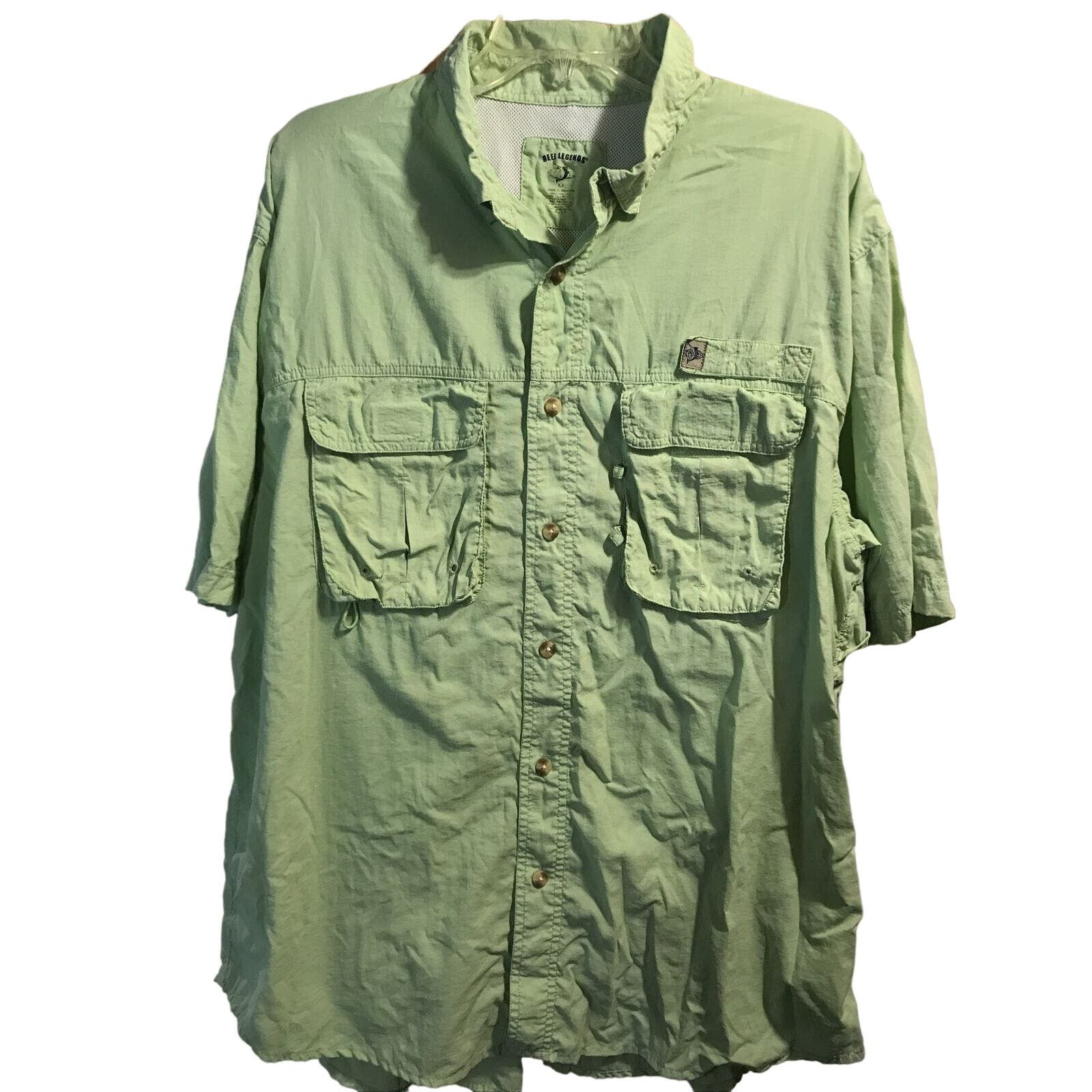 Reel Legends Reel Legends Men’s XXL Light Green Mesh Nylon Fishing Shirt Size US XXL / EU 58 / 5 - 1 Thumbnail