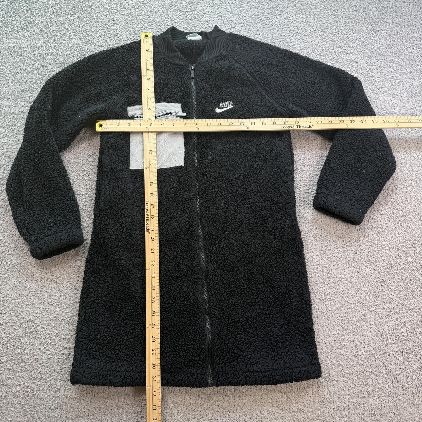 Nike Nike Sherpa Teddy Fleece Longline Full Zip Jacket Black L Size L / US 10 / IT 46 - 3 Thumbnail