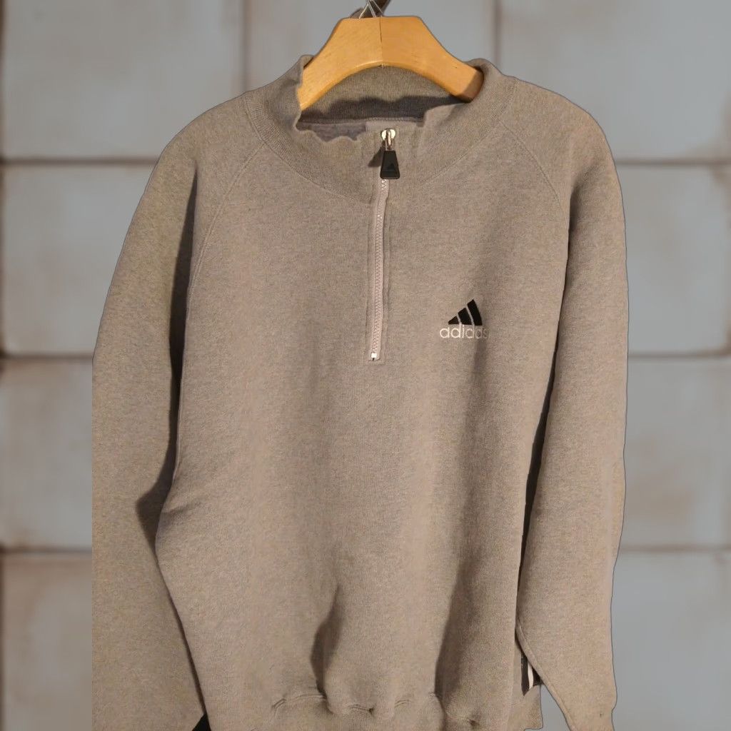 Adidas VINTAGE adidas Pullover Sweatshirt Men XL Gray Made In USA Old Tag Grail Size US XL / EU 56 / 4 - 1 Thumbnail