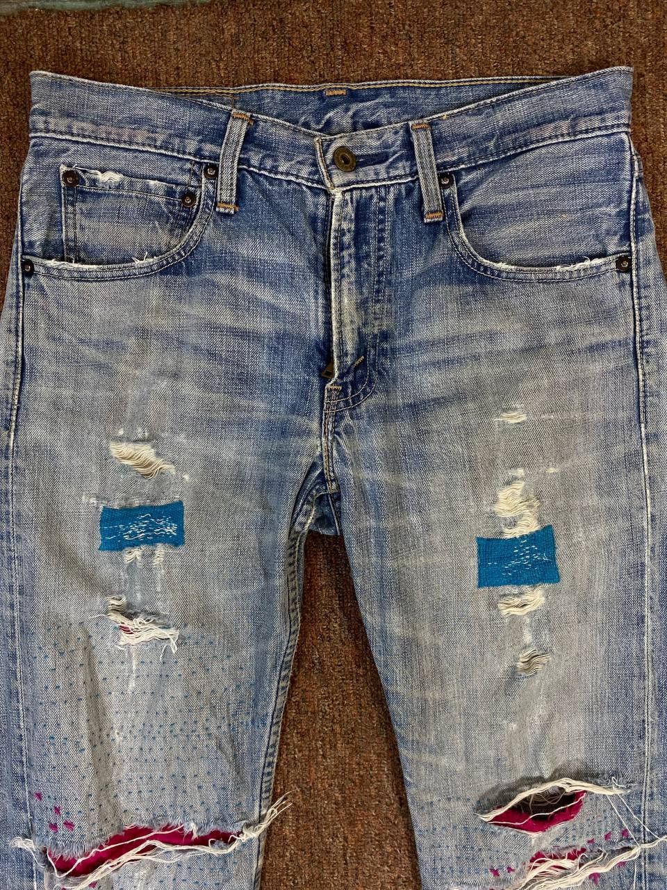 Levi's vintage levis 506 distressed reworked denim nice designq Size US 32 / EU 48 - 8 Thumbnail