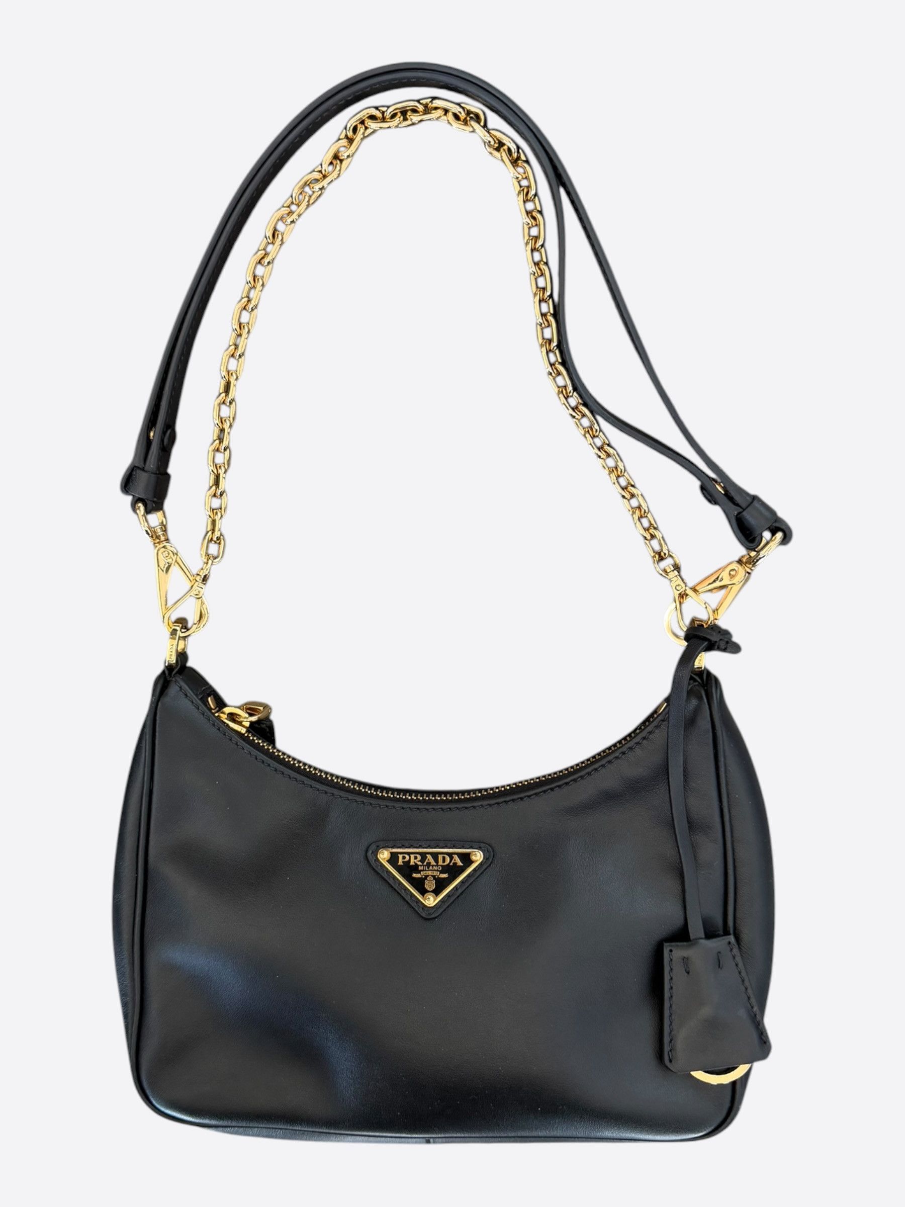 Prada Archive Prada black leather shoulder bag (00s) | Grailed