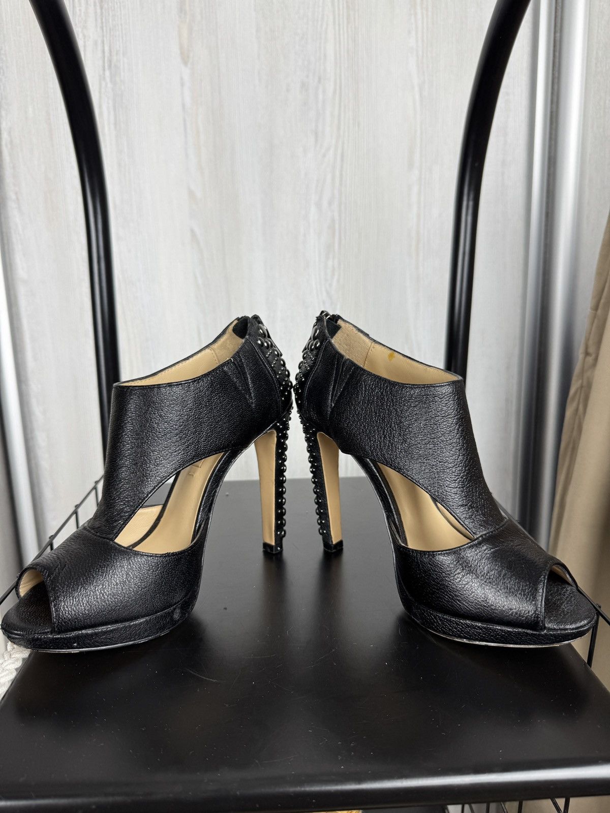 Bcbgmaxazria × Genuine Leather BCBG MaxAzria ILMA Black leather Heels Size US 7 / IT 37 - 11 Thumbnail