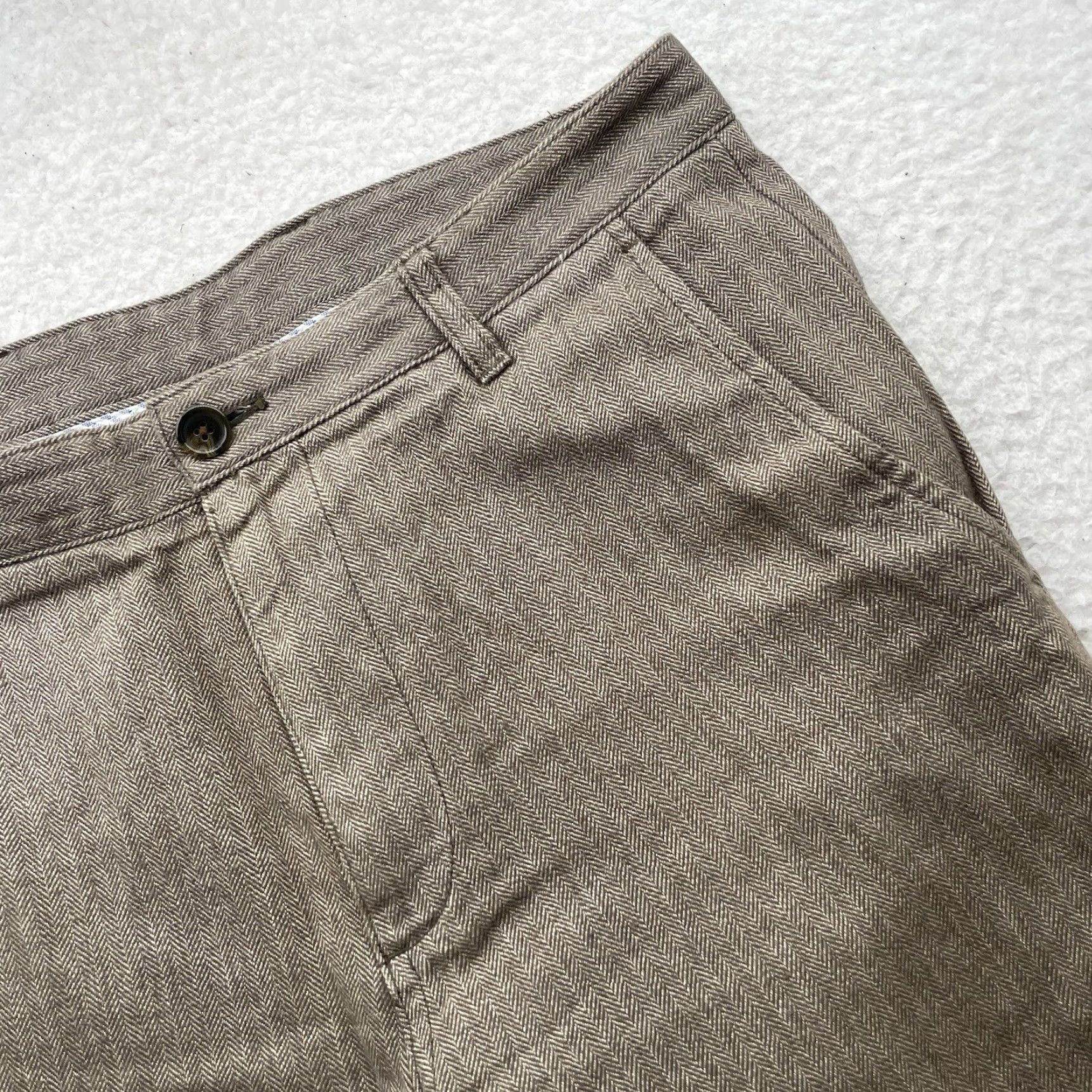 Brooks Brothers Brooks Brothers Pants Mens 34x26 Herringbone Brown Preppy Flat Front Regular Rise Casual Dress Pants Mens Size US 34 / EU 50 - 2 Thumbnail