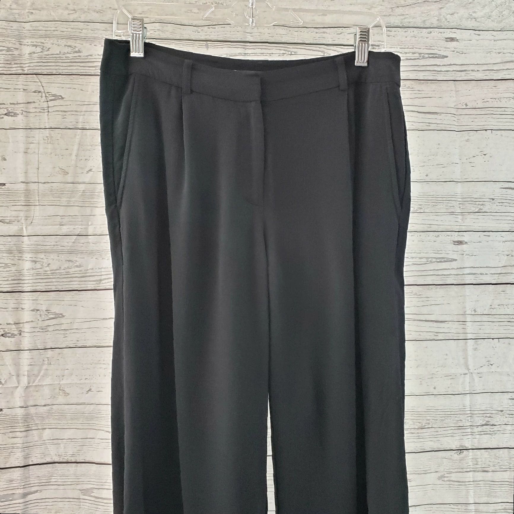 Eileen Fisher Eileen Fisher Womens Pants Sz 4 Solid Black Tencel Viscose Straight Leg Mid Rise Size 27" / US 4 / IT 40 - 2 Thumbnail