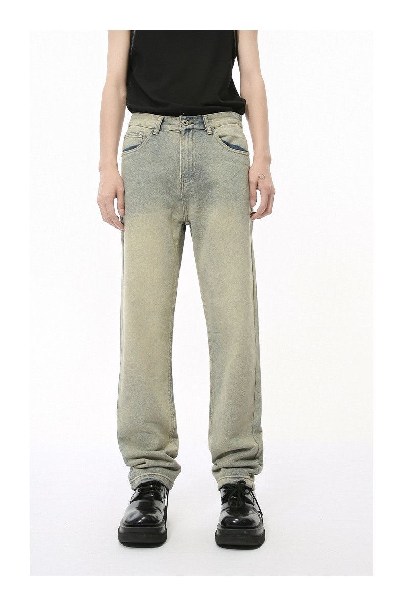 Japanese Brand Japanese retro slim straight distressed washed jeans Size US 32 / EU 48 - 1 Thumbnail