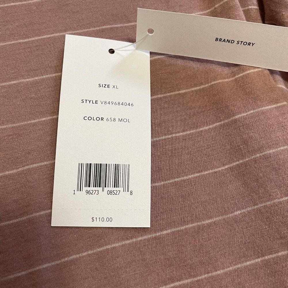 Vince NWT New $110 Vince Striped Pima Cotton Long Sleeve Tee Size Size XL / US 12-14 / IT 48-50 - 8 Thumbnail