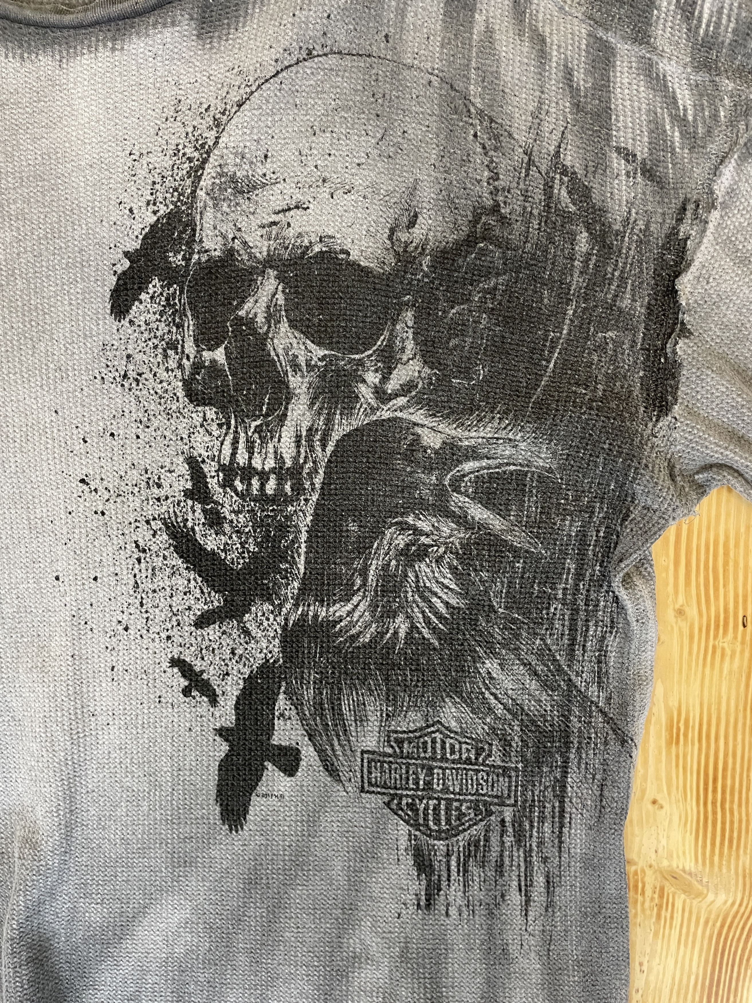Band Tees 2017 Harley Davidson LongSleeve Skull Faded Print Kauai 2013 Size US XL / EU 56 / 4 - 3 Thumbnail