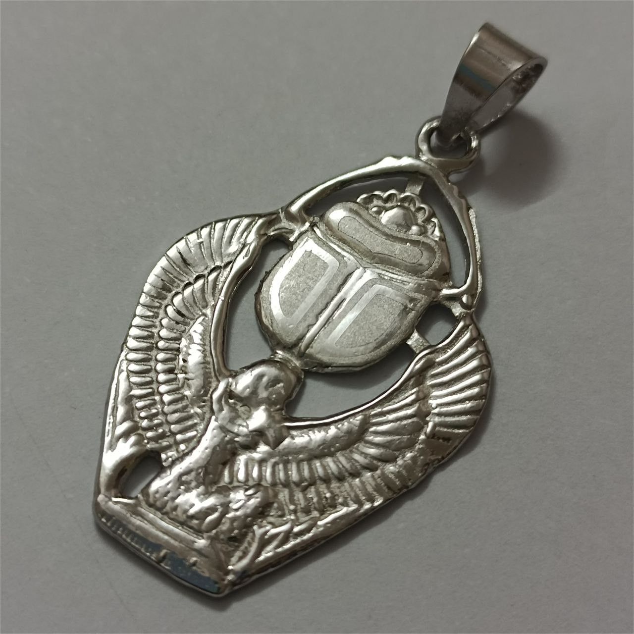 Sterling Silver Sterling silver 925 pendant with Egyptian scarab beetle Size ONE SIZE - 1 Thumbnail