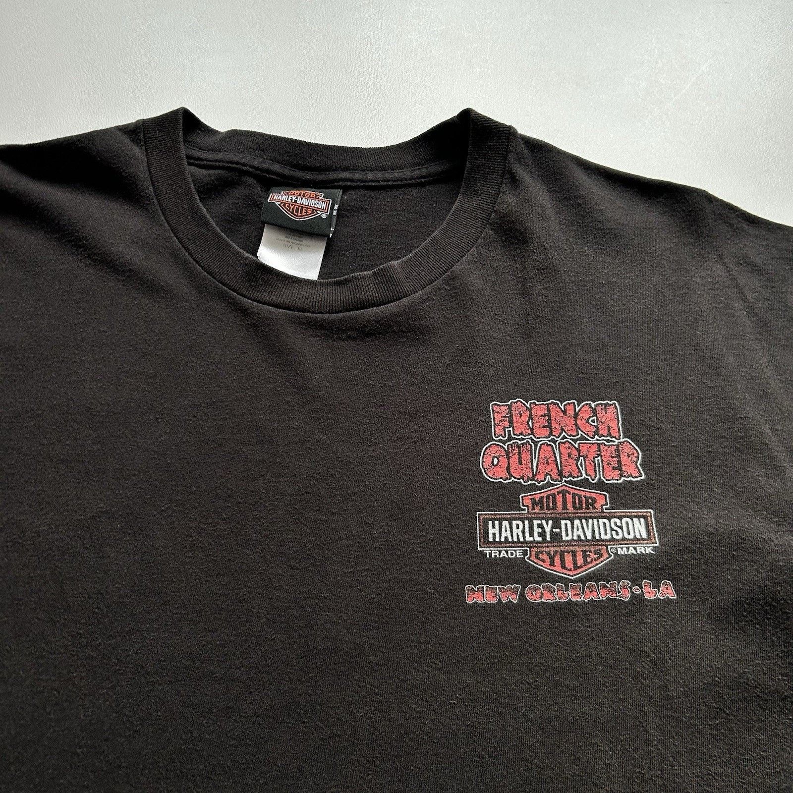 Harley Davidson Vintage Harley Davidson Shirt XL Y2K New Orleans Faded Black Size US XL / EU 56 / 4 - 4 Thumbnail