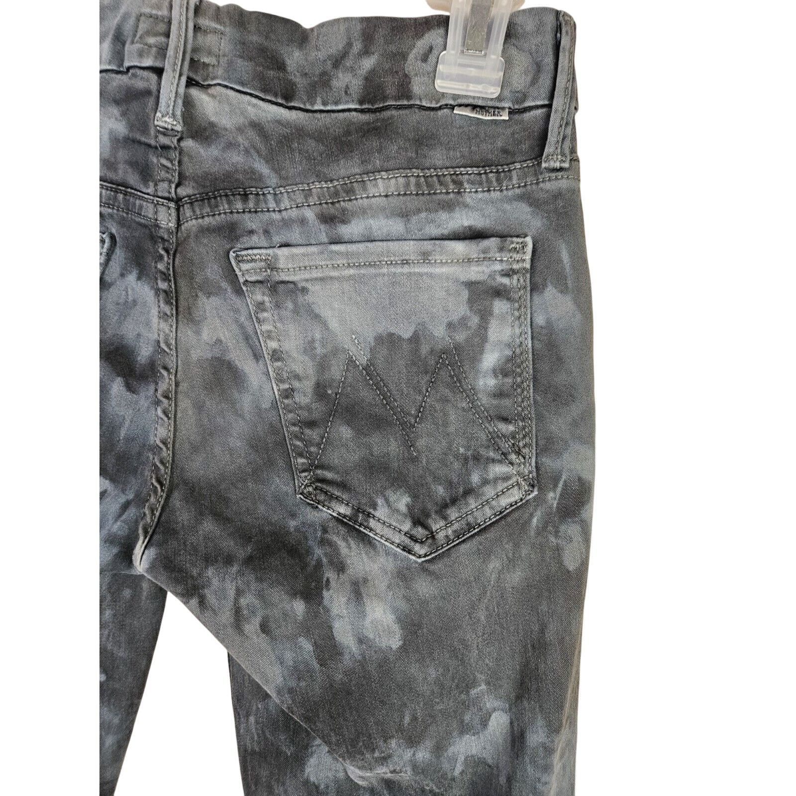 MOTHER Mother The Looker Spontaneous Combustion Gray Tie Dye Jeans Size 25" / US 0 / IT 36 - 6 Thumbnail
