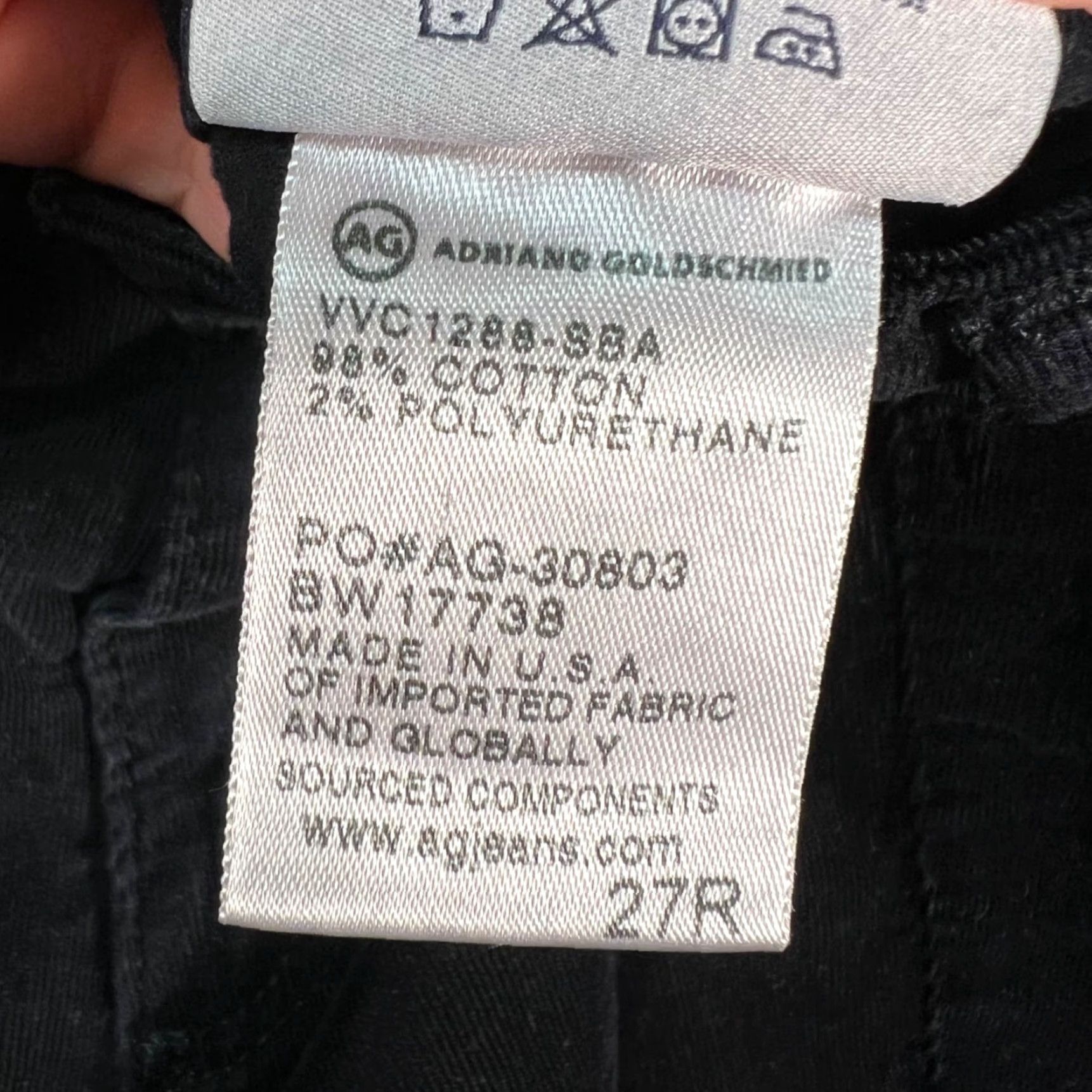 Vintage AG Adriano Goldschmied Womens 27R Black Skinny Corduroy Leggings 5-Pocket Design 30 In Inseam Womens Size 27" / US 4 / IT 40 - 5 Thumbnail