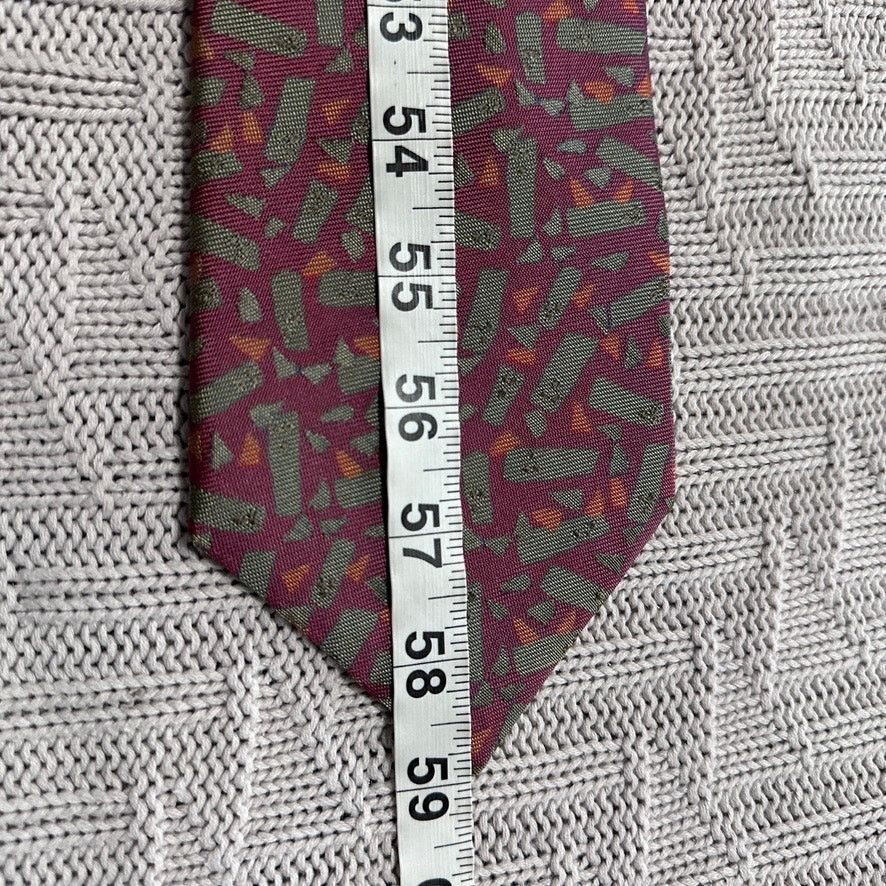 Other Nick Hilton maroon abstract Italian silk tie Size ONE SIZE - 5 Thumbnail