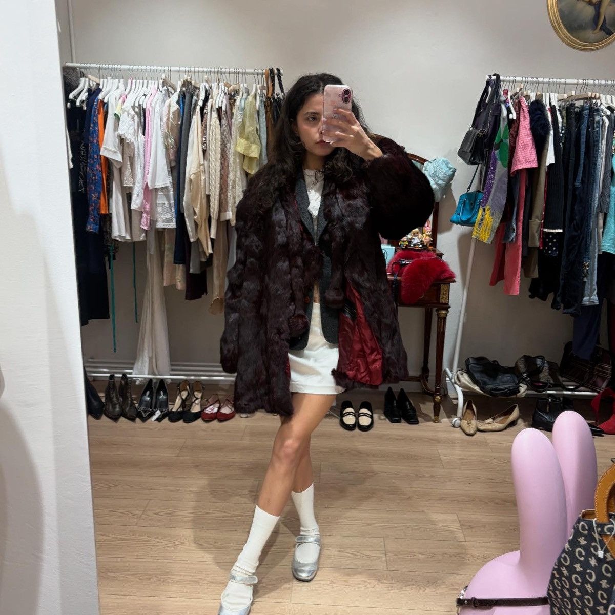 Vintage Betty Barclay fur coat Size L / US 10 / IT 46 - 1 Thumbnail