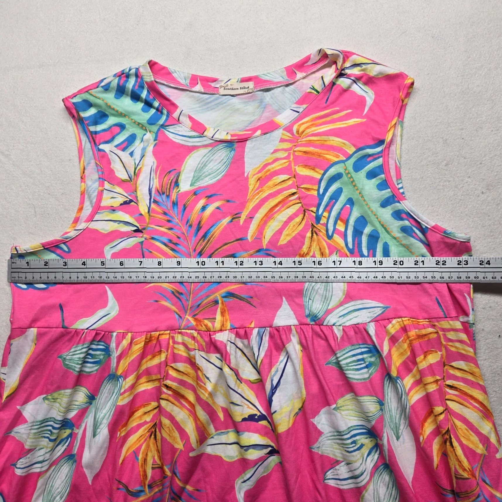 Pinko Southern Stitch Dress Floral Pink Sleeveless Women's XL V-Neck Knit A-Line Casual Dress Size XL / US 12-14 / IT 48-50 - 4 Thumbnail