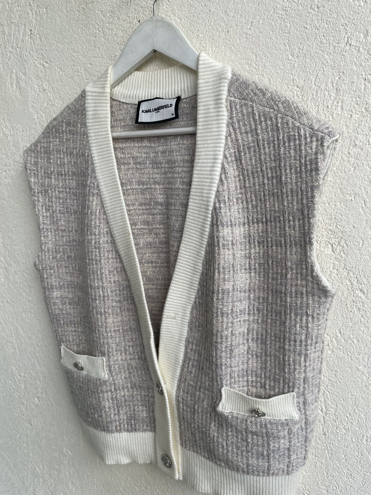 Acne Studios Karl Lagerfeld Contrast Trim Sleeveless Knit Hysteric y’s Size XXL / US 16-18 / IT 52-54 - 4 Thumbnail