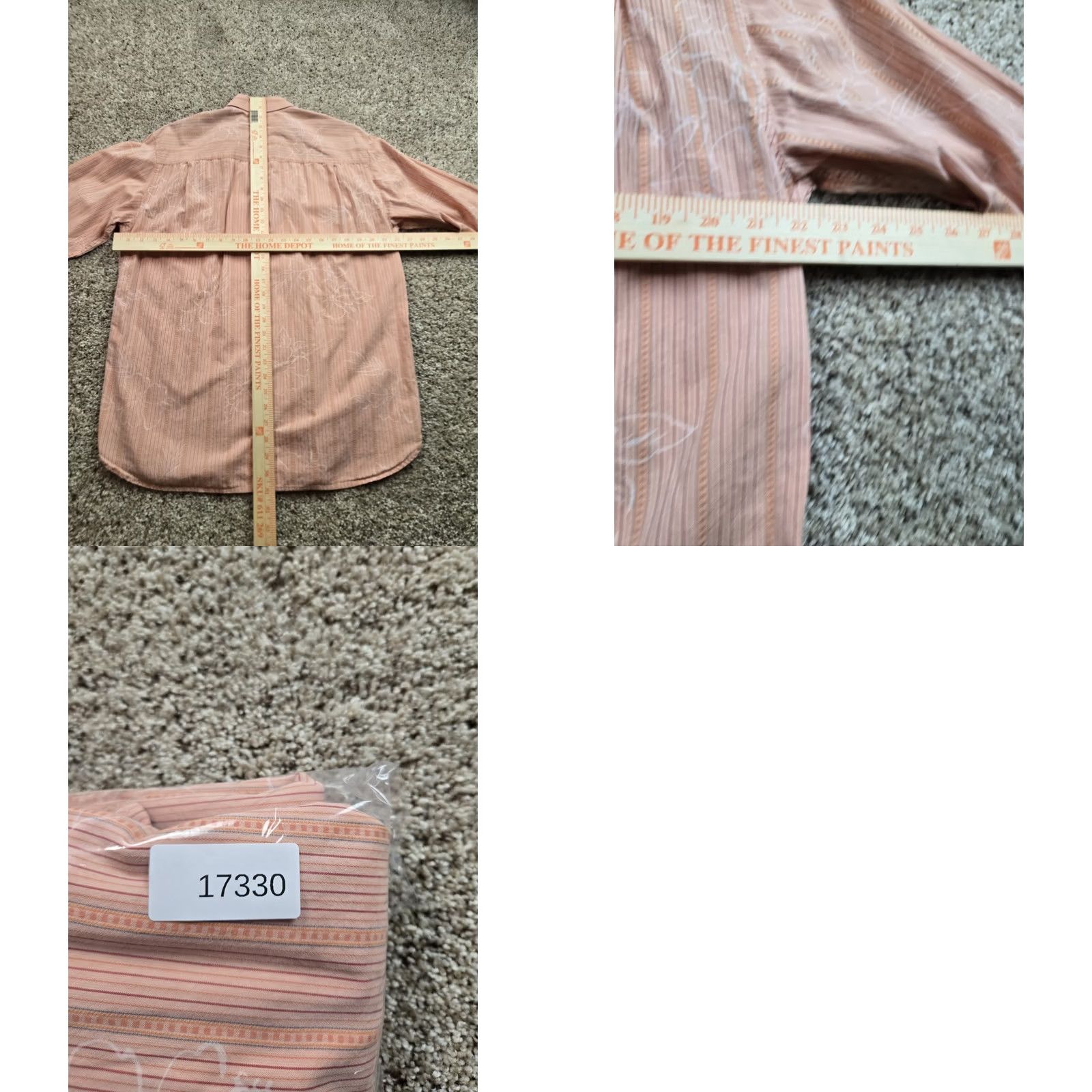 Tommy Bahama Tommy Bahama Shirt Medium Orange Striped Floral Long Sleeve Cotton Button Up Shirt Mens Size US M / EU 48-50 / 2 - 8 Thumbnail