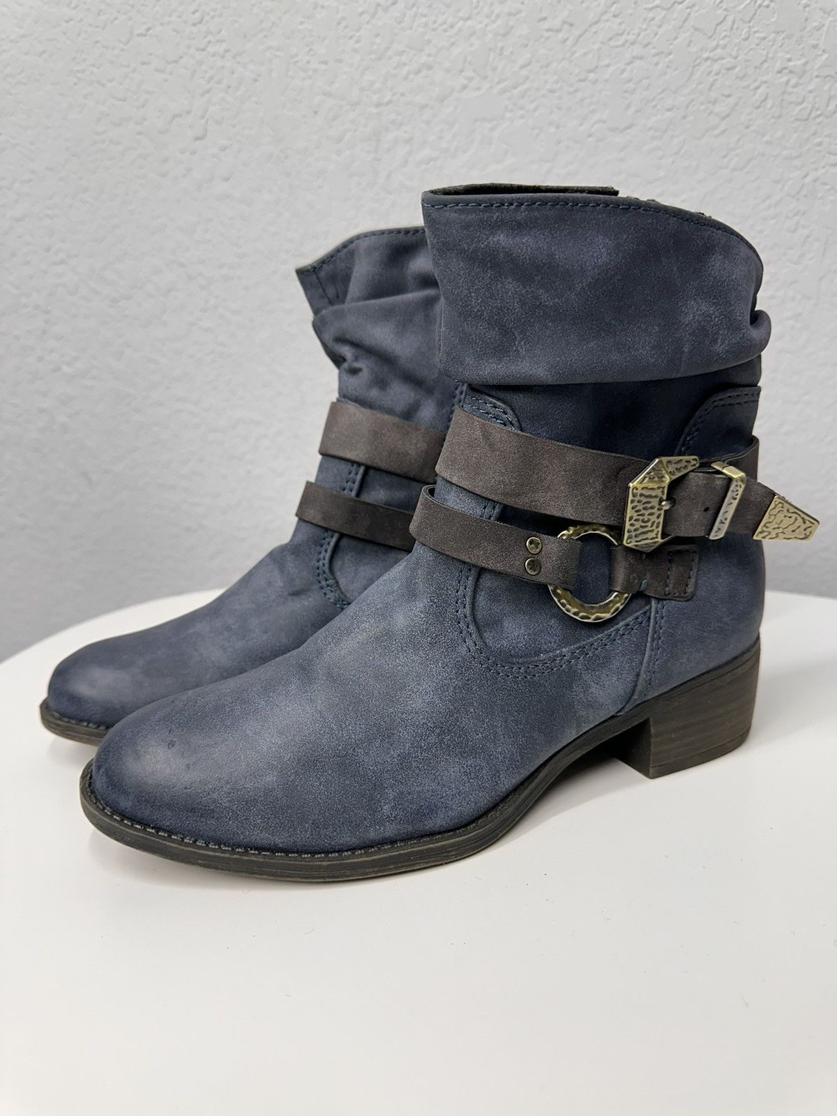 A.S.98 Rare Blue Leather Ankle Boots A.S. 98 Guidi Kapital Japan Size US 7 / EU 40 - 6 Thumbnail