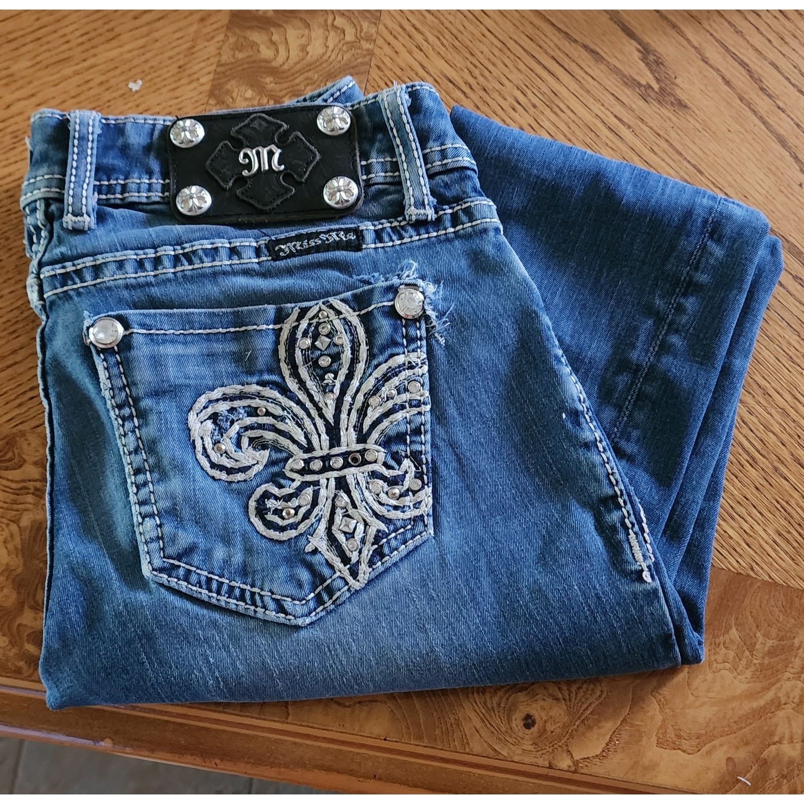 Miss Me Miss Me JP5109G rhinestones studs distressed Jeggins 25 EU Size 26" / US 2 / IT 38 - 1 Thumbnail