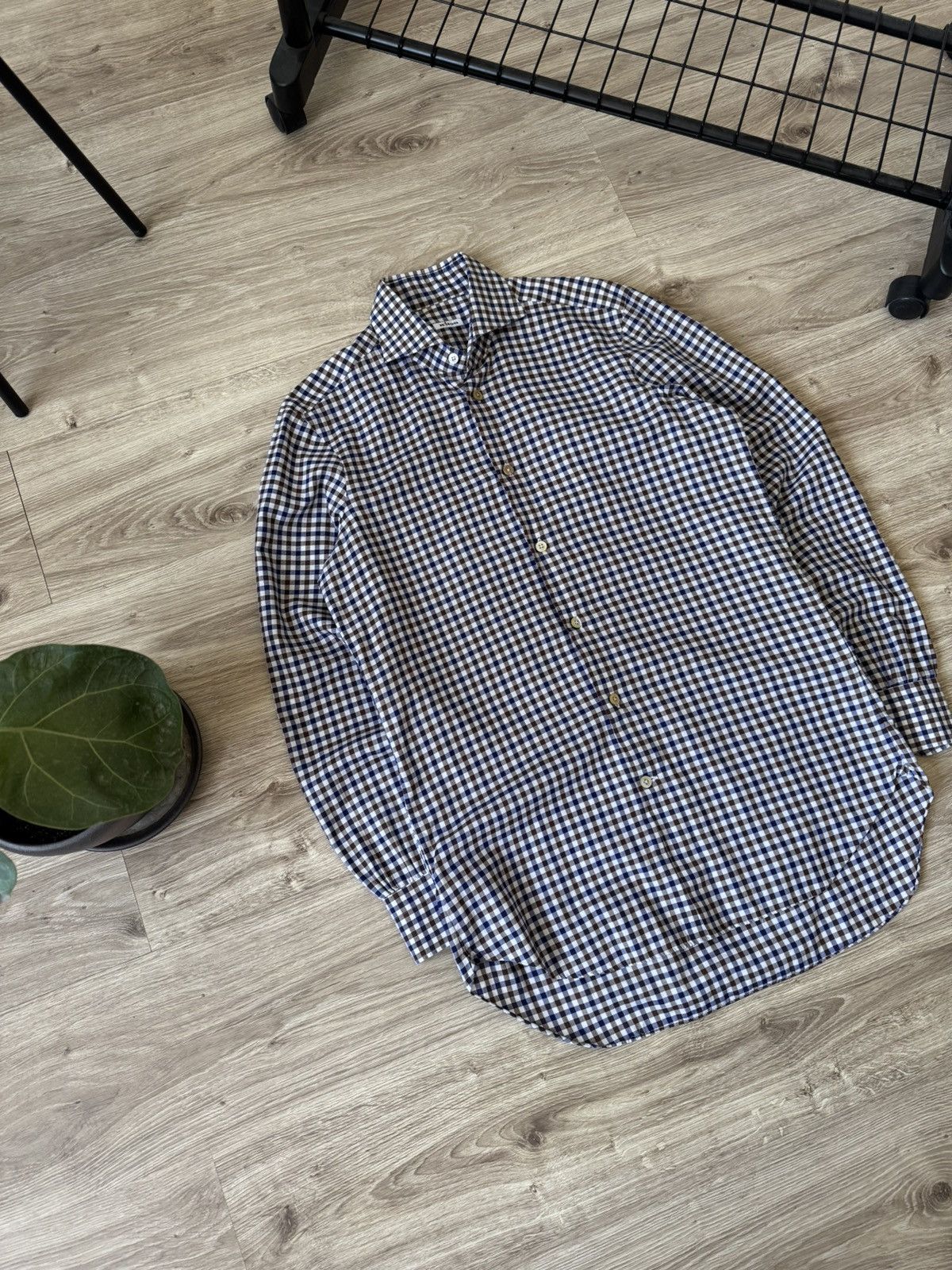 Kiton Kiton Check Print Button Up Shirt Size US L / EU 52-54 / 3 - 2 Thumbnail
