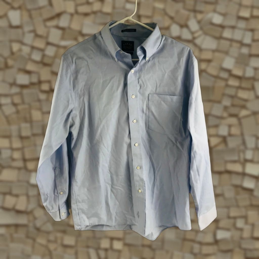 Vintage Eagle Shirt Men's Size 16 Button Down Long Sleeve Slim Fit Non Iron Pocket Sky Blue Size US L / EU 52-54 / 3 - 1 Thumbnail