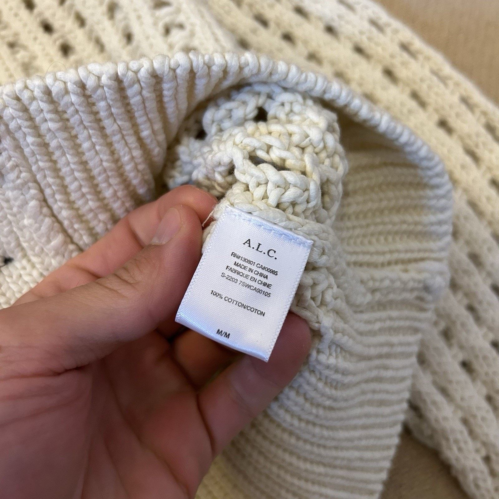 A.L.C. ALC Drew Open Knit Ivory Cardigan Sweater Medium Size M / US 6-8 / IT 42-44 - 4 Thumbnail