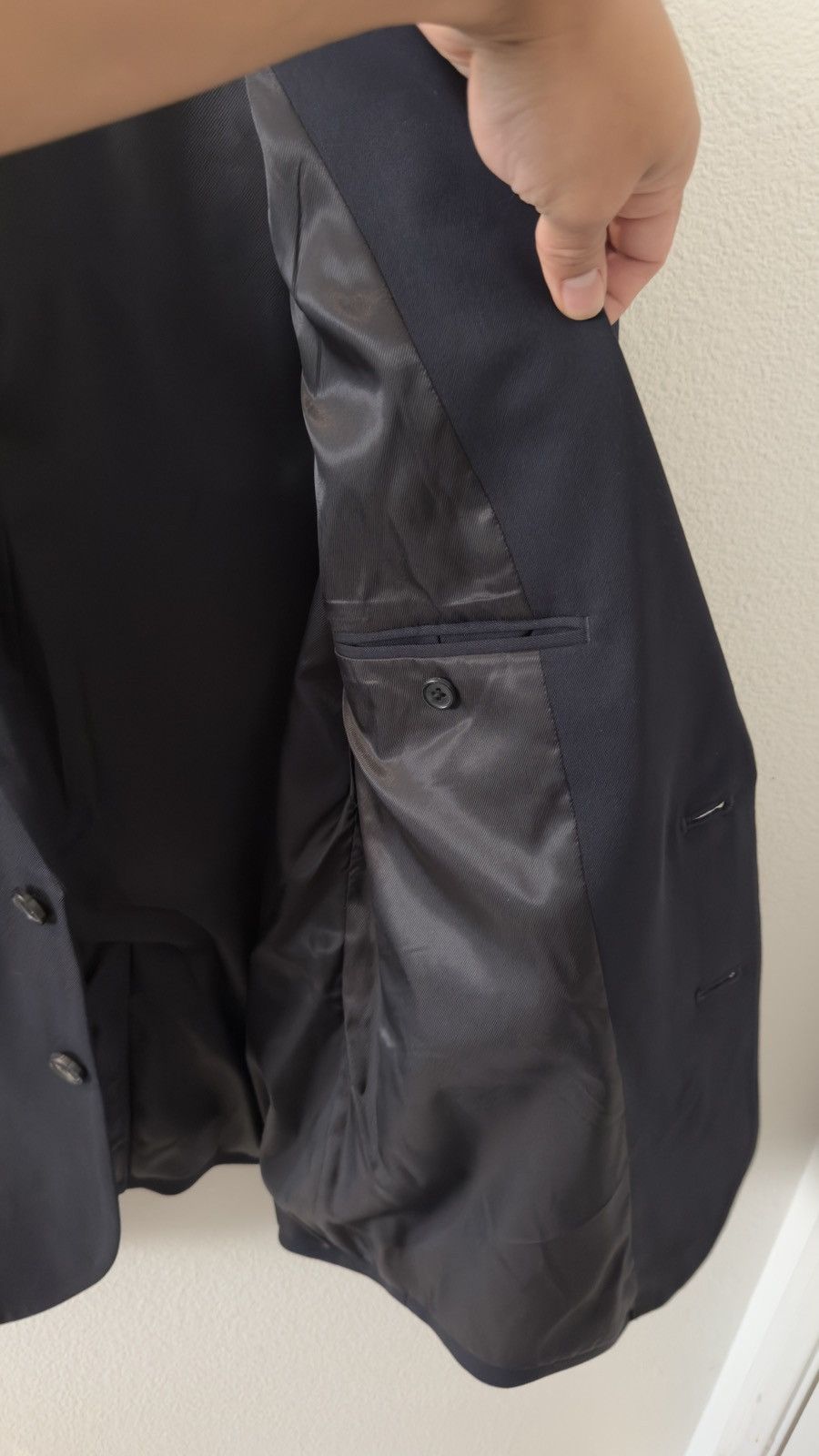 Everlane Navy Wool Suit Size 36R - 4 Thumbnail