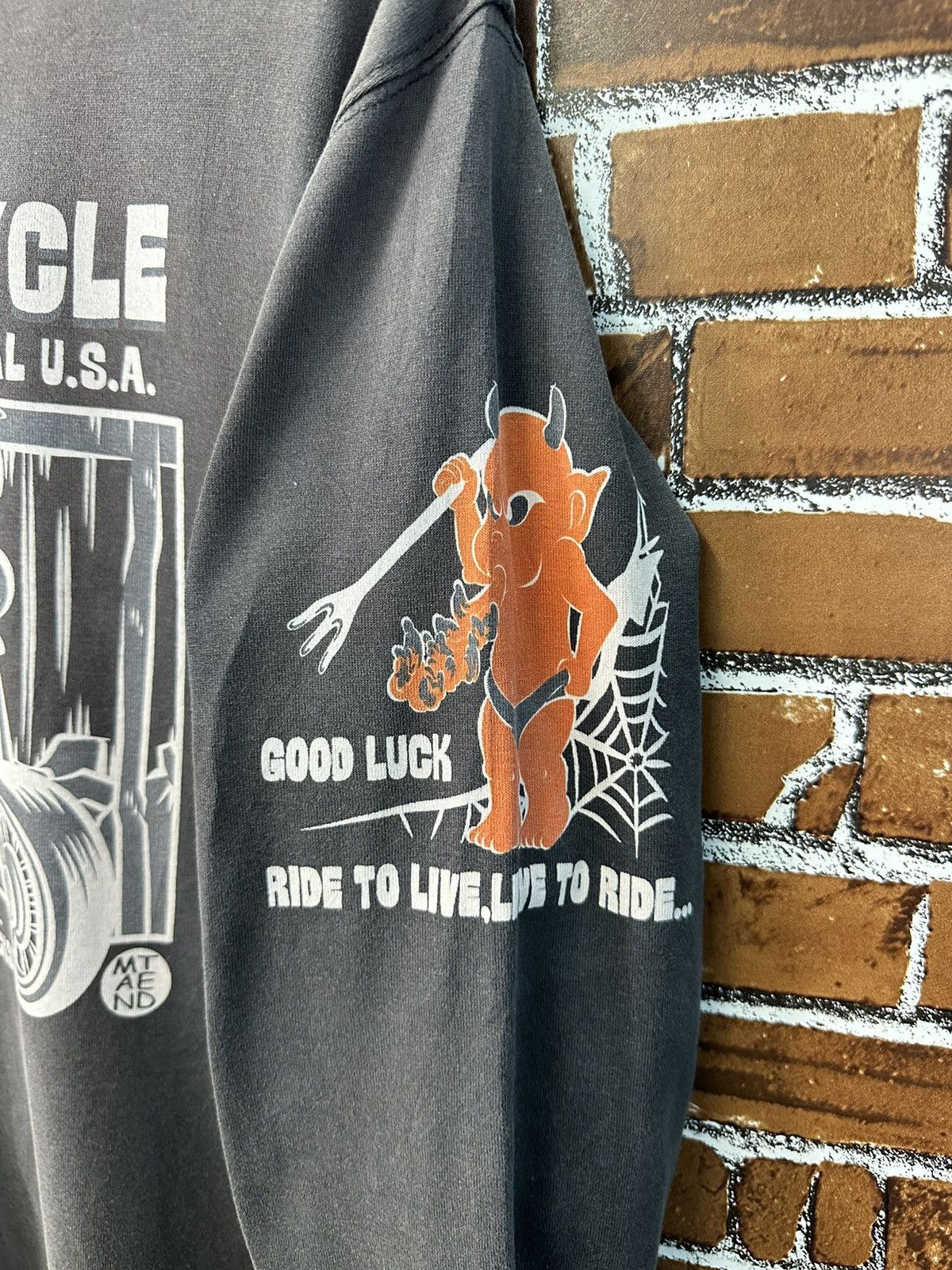 Tedman Vintage Ted Company Devils Motorcycle Sunfaded Shirt A907 Size US M / EU 48-50 / 2 - 8 Thumbnail