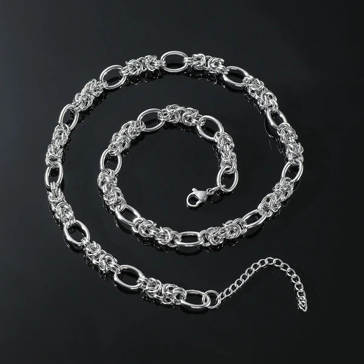 Jewelry Silver Chain Stainless Steel Men’s Necklace Size ONE SIZE - 1 Thumbnail