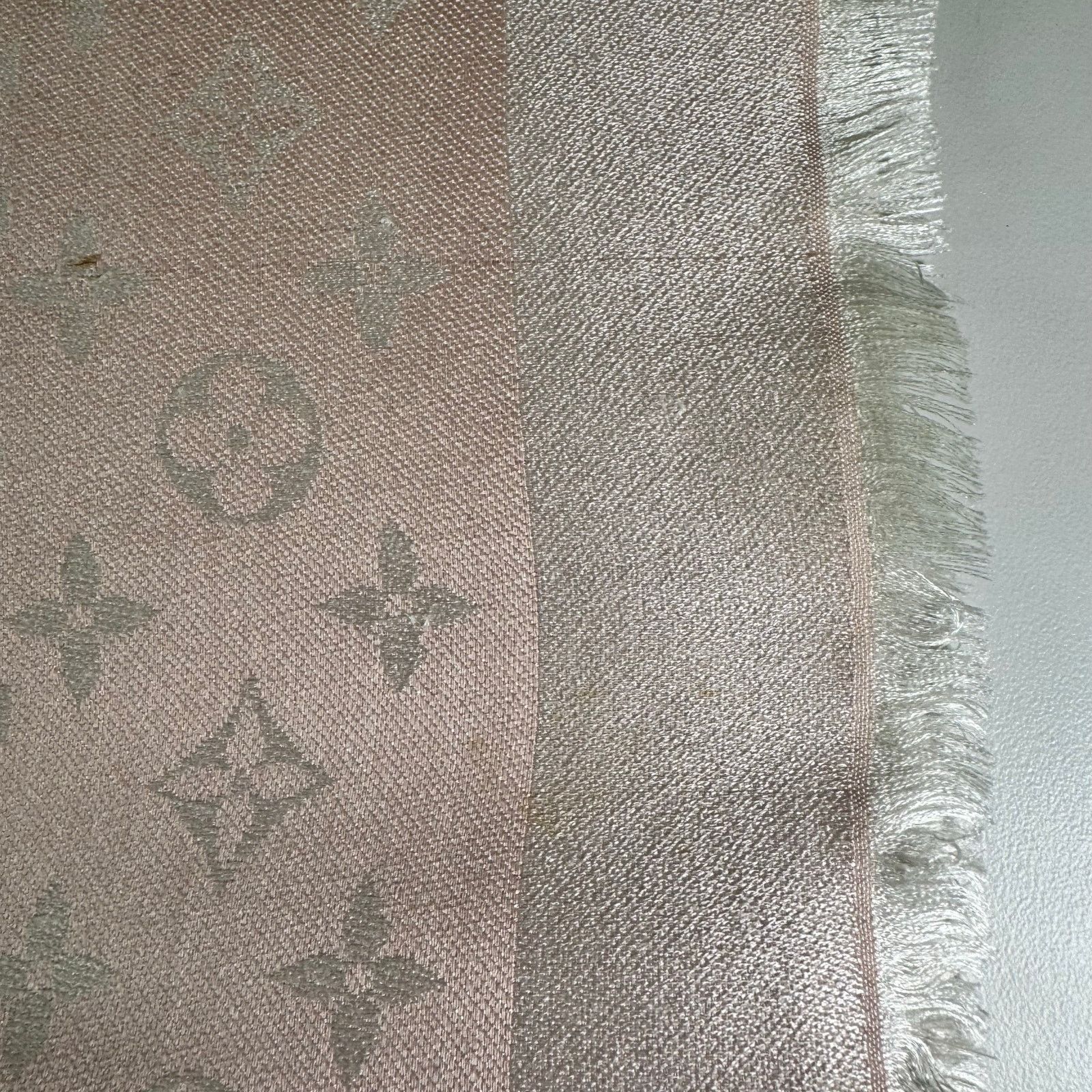 Louis Vuitton Wool/silk LV pink white scarf Size ONE SIZE - 6 Thumbnail