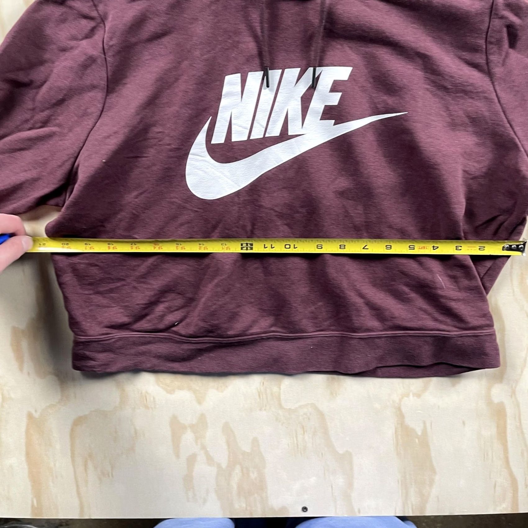 Nike Nike Womens Large Purple Cropped Pullover Sweatshirt Fleece Hoodie Swoosh Size L / US 10 / IT 46 - 4 Thumbnail