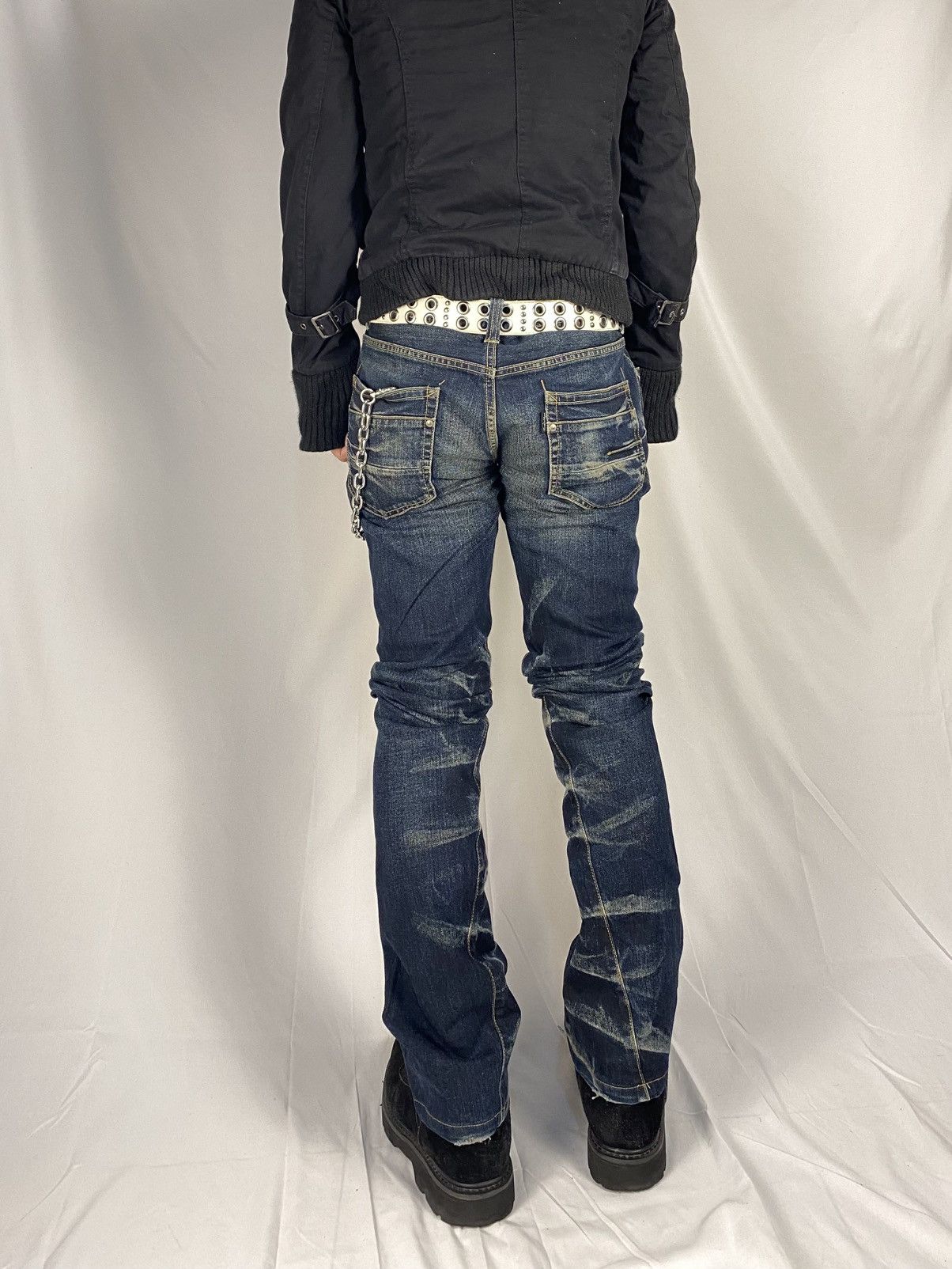 Tornado Mart Tornado Mart Wisker Washed Twisted Spiral Flared Style Denim Size US 34 / EU 50 - 4 Thumbnail
