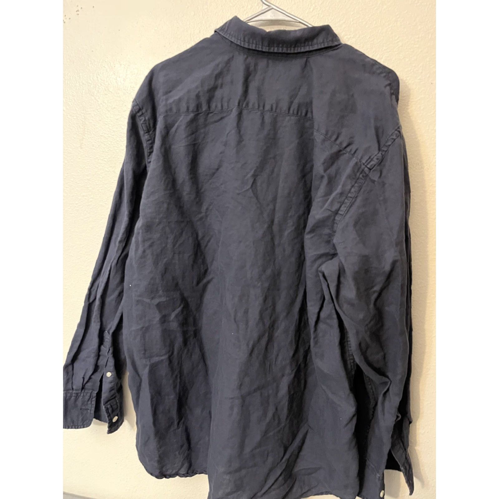 Old Navy Old Navy Men XXL Button-Up Shirt Long Sleeve Cotton Linen Chambray Casual 2XL Blue Classic Regular Mens Size US XXL / EU 58 / 5 - 3 Thumbnail