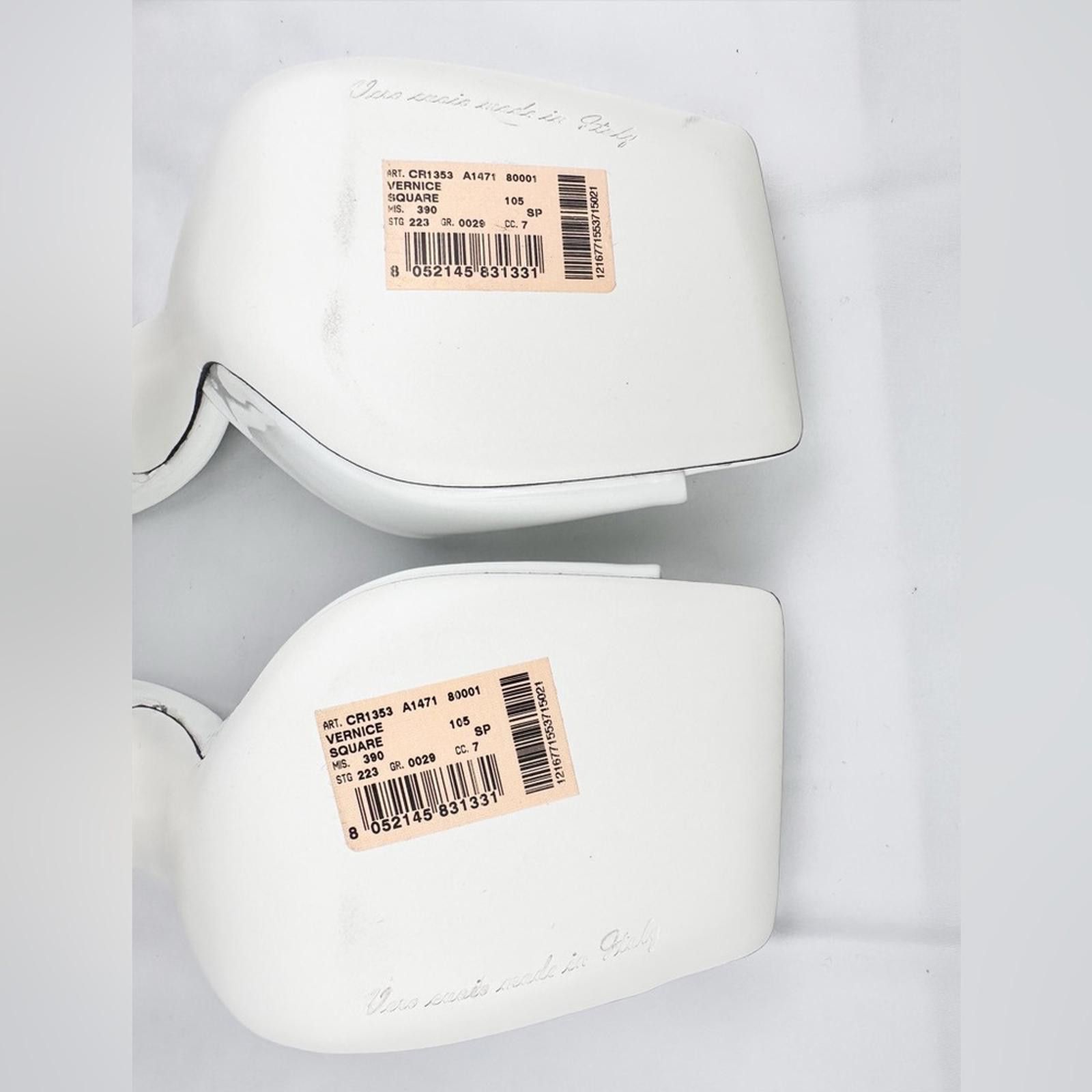 Dolce & Gabbana White Patent Leather Mules Square Toe New EU 39 Size US 9 / IT 39 - 6 Thumbnail