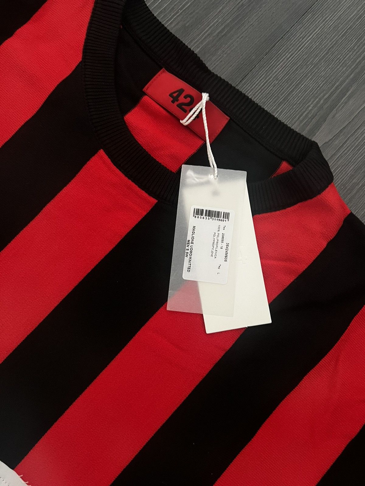 424 424 Long Sleeve Stripped Jersey Sweater. Size US L / EU 52-54 / 3 - 3 Thumbnail