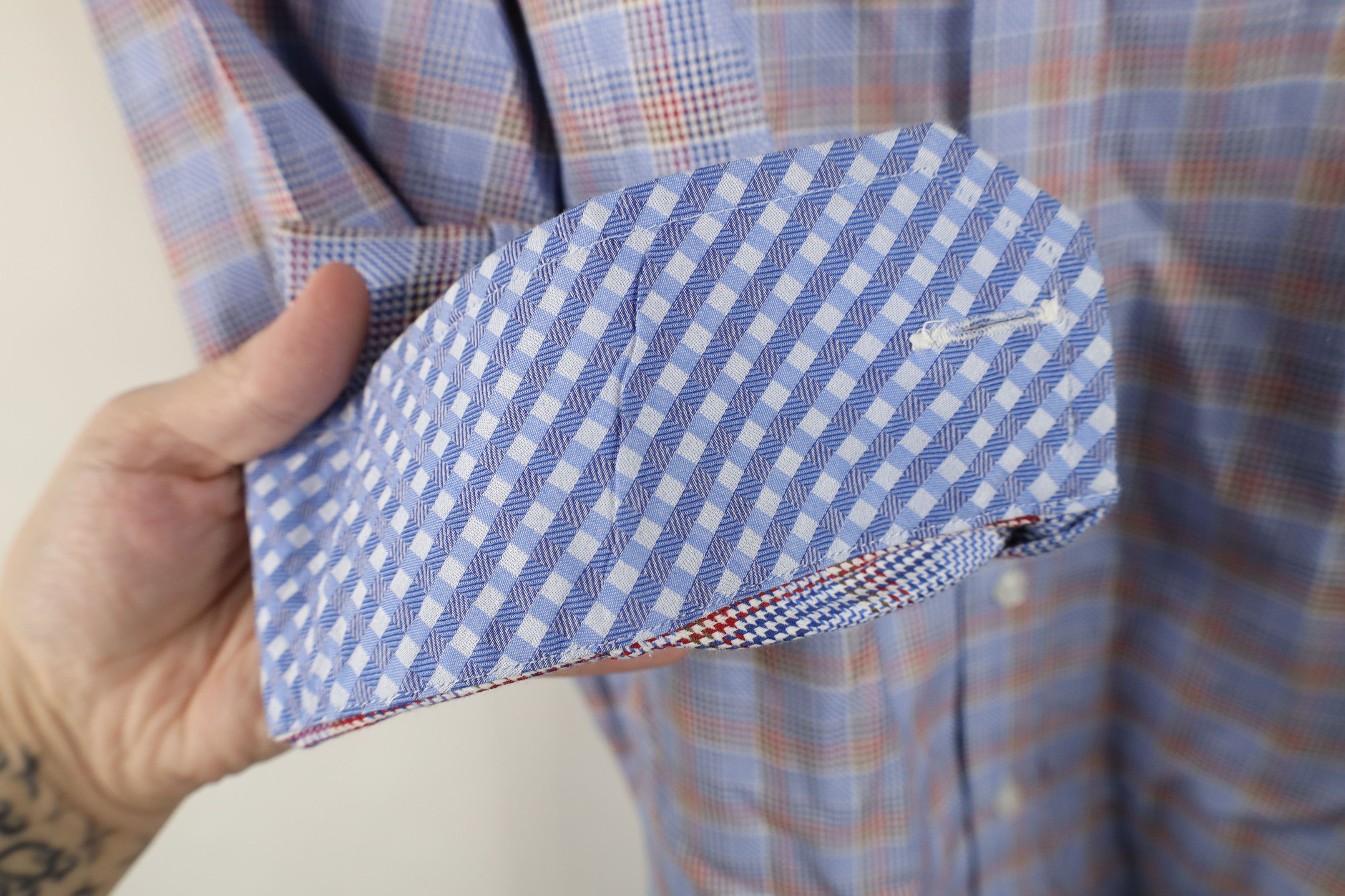 Johnston & Murphy Johnston & Murphy Houndstooth Collared Button Shirt Cotton Size US XL / EU 56 / 4 - 5 Thumbnail
