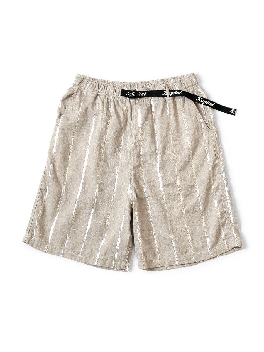 Kapital Kapital Linen glitter Phillies Striped Shorts Size US 34 / EU 50 - 3 Thumbnail