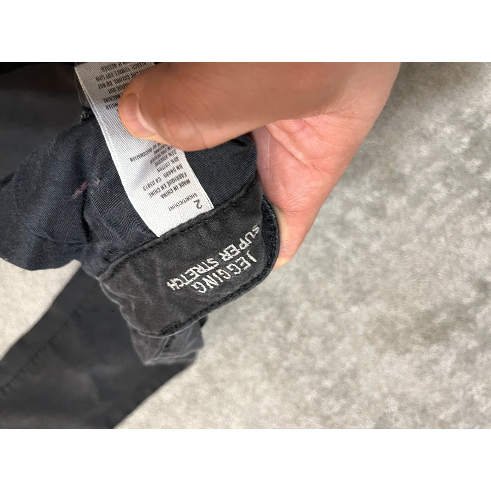 American Eagle Outfitters American Eagle Black Super Stretch Mid Rise Jegging Pants 2 Short Solid Womens Fit Denim 90s? Size 26" / US 2 / IT 38 - 5 Thumbnail