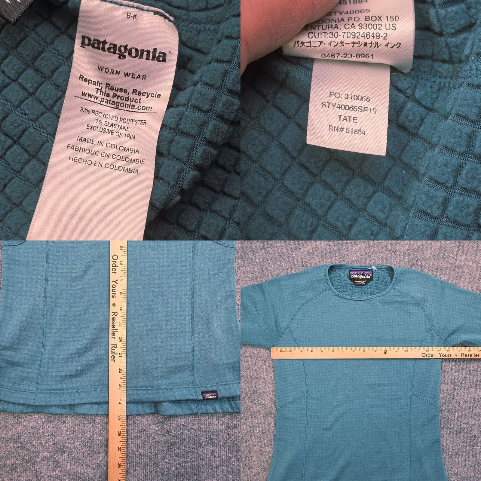 Patagonia Patagonia R1 Crew Neck Fleece Pullover Women's Small Blue-Green Tate Waffle 1/4 Zip Hiking Activewear Regular Bodice Size S / US 4 / IT 40 - 8 Thumbnail