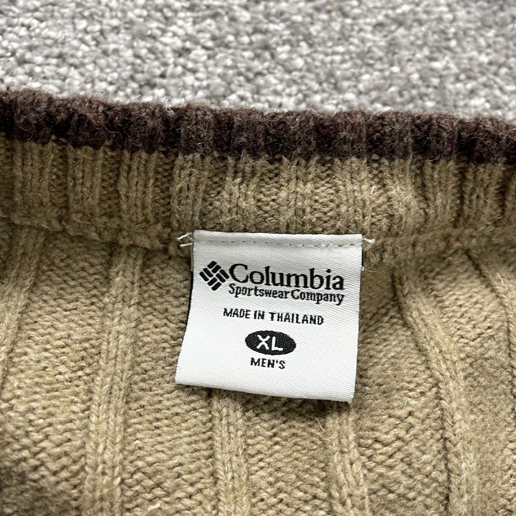 Vintage Columbia Sweater Pullover Mens XL Brown Crew Neck Long Sleeve Chunky Knit Casual Size US XL / EU 56 / 4 - 4 Thumbnail