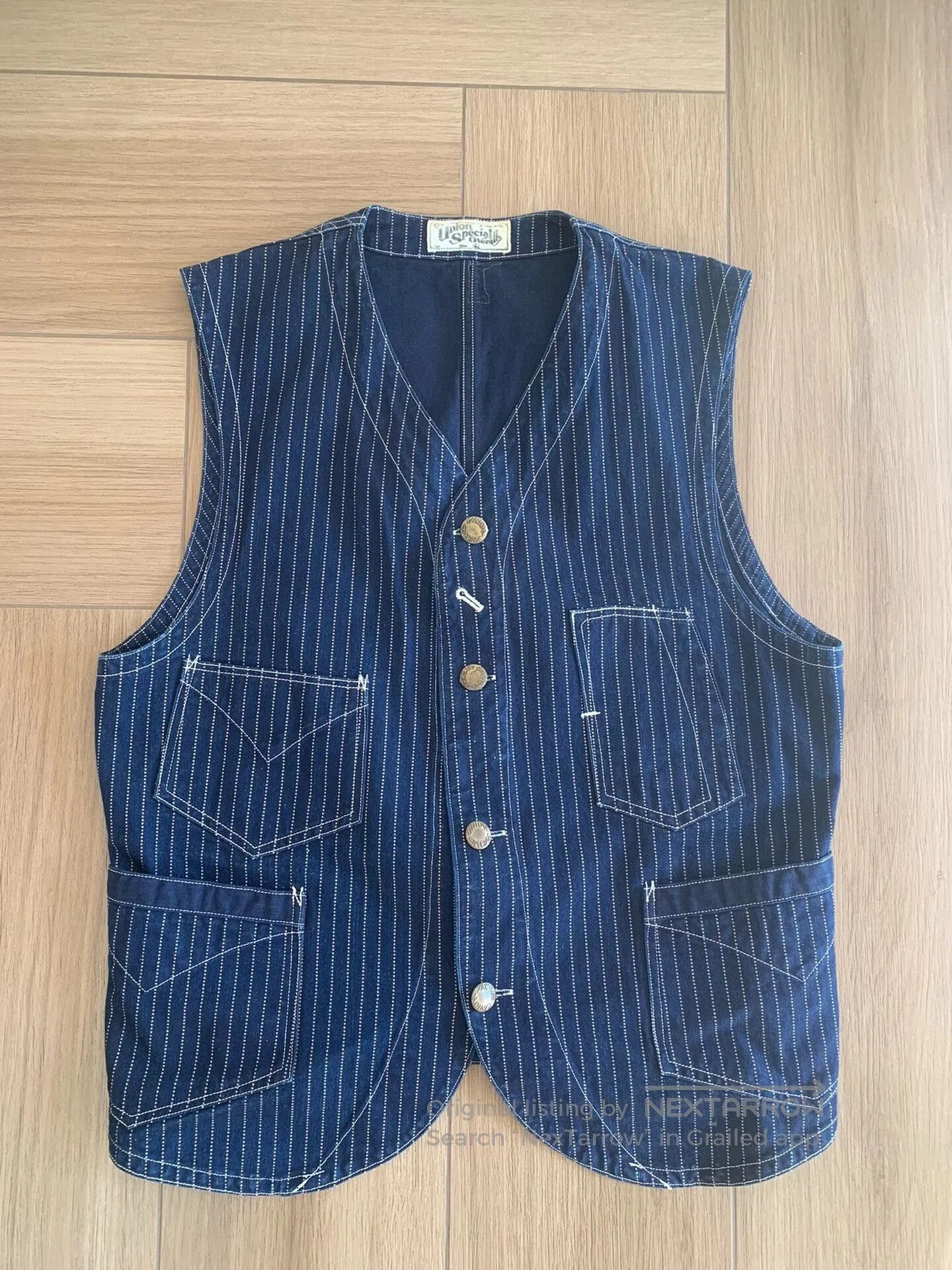Freewheelers FREEWHEELERS WABASH Stripe Work Vest. Size US XS / EU 42 / 0 - 1 Thumbnail