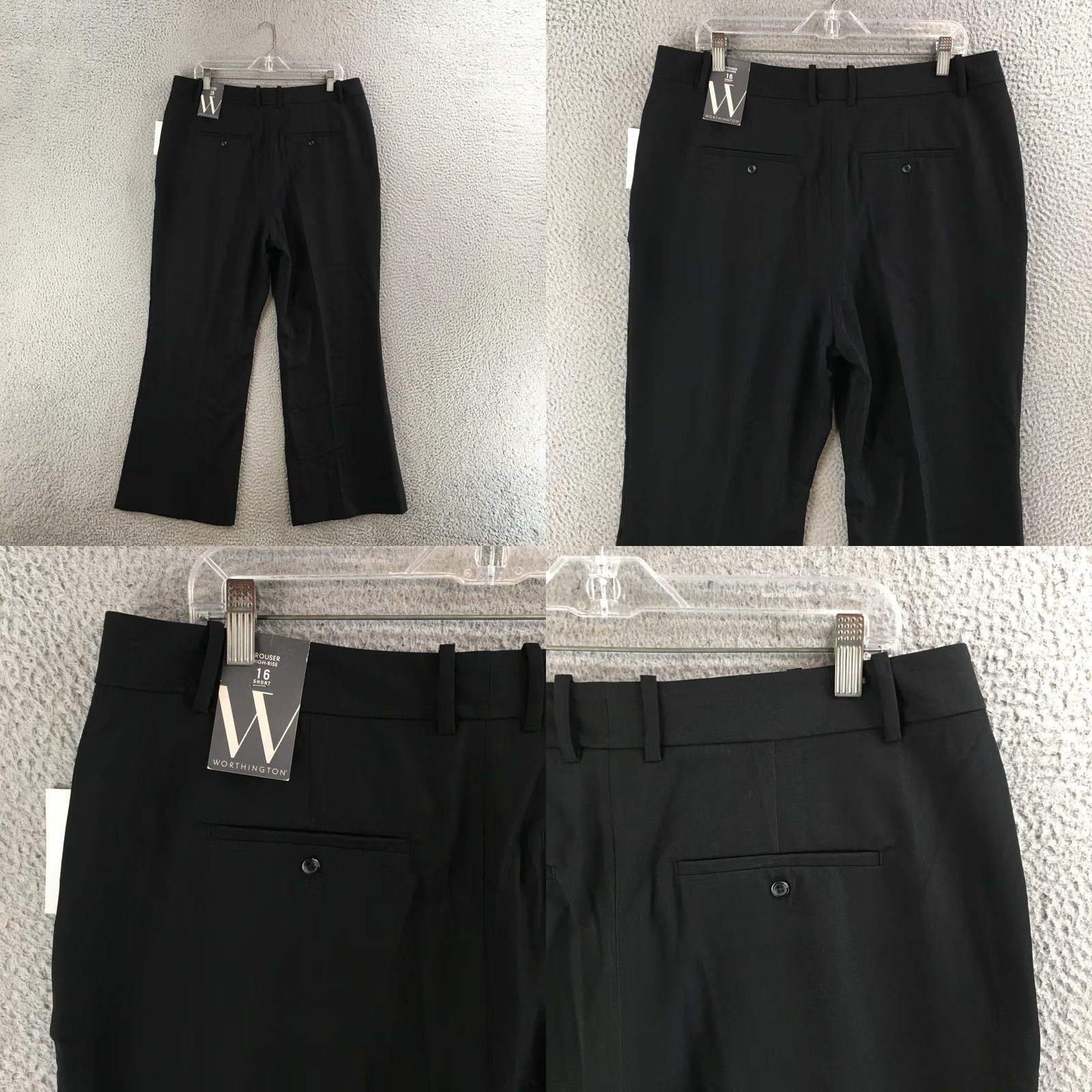 Worthington Worthington Women's Pants Dress Pants 16 Short Wide-Leg Hi-Rise Black NEW Size 38" / US 16 / IT 52 - 9 Thumbnail