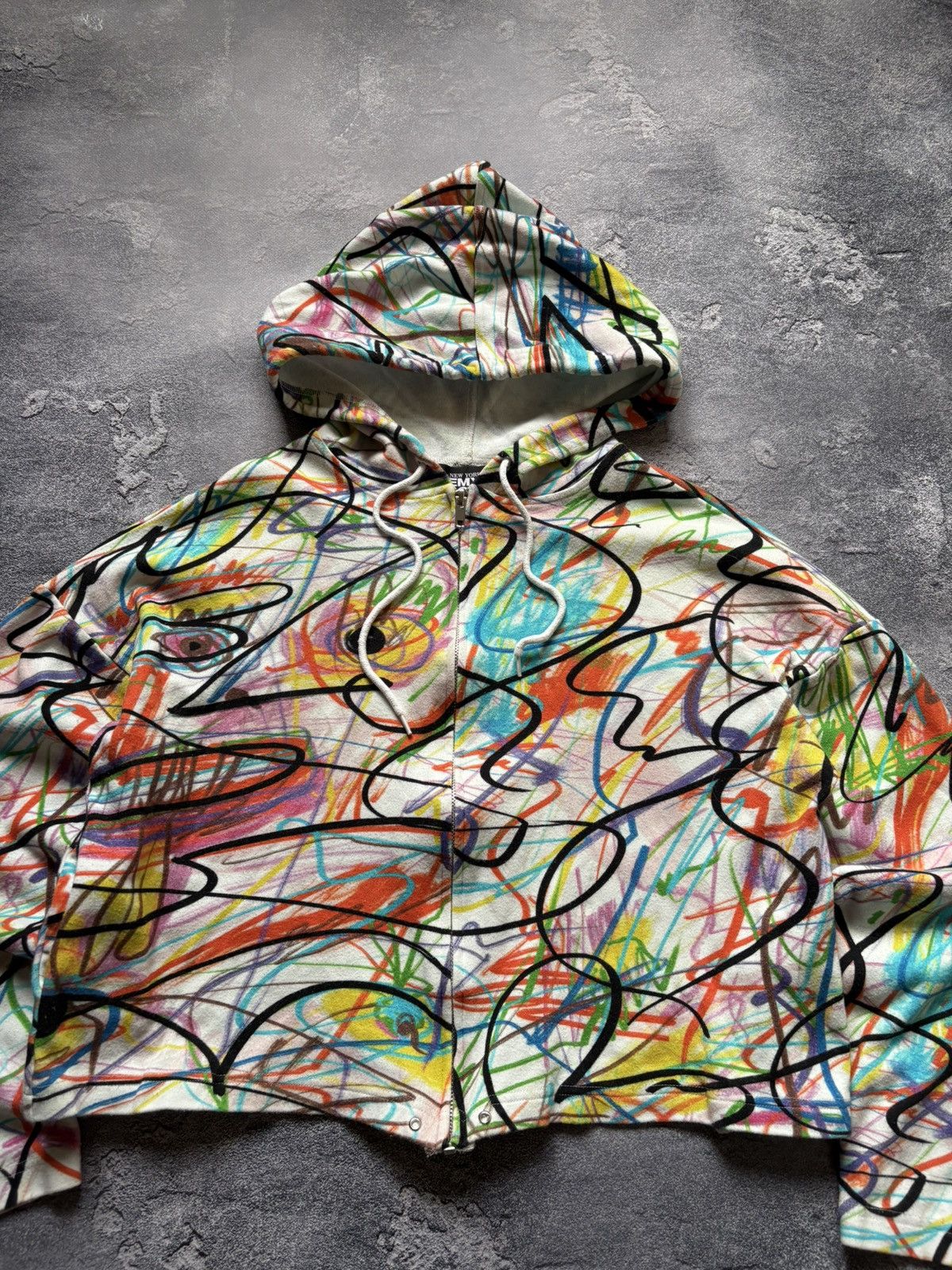 Jeremy Scott Jeremy Scott Y2K Graffiti Print Cropped Zip Up Hoodie Rare Size S / US 4 / IT 40 - 5 Thumbnail